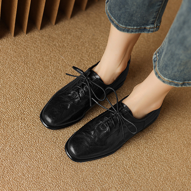 Women's Deep Mouth Flat Shoes Comfortable Leather Summer 2026