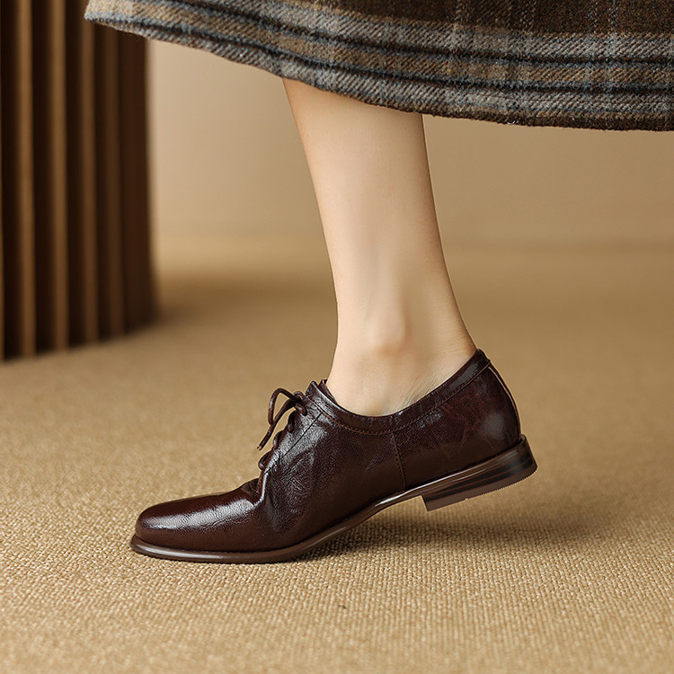 Women's Deep Mouth Flat Shoes Comfortable Leather Summer 2026 - Image 3