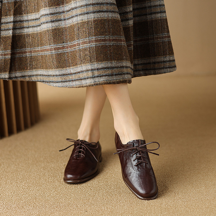 Women's Deep Mouth Flat Shoes Comfortable Leather Summer 2026 - Image 4