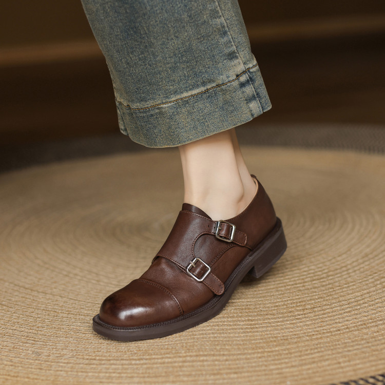 Women's Deep Mouth Flat Shoes in Black or Brown - Style e.html - Image 2