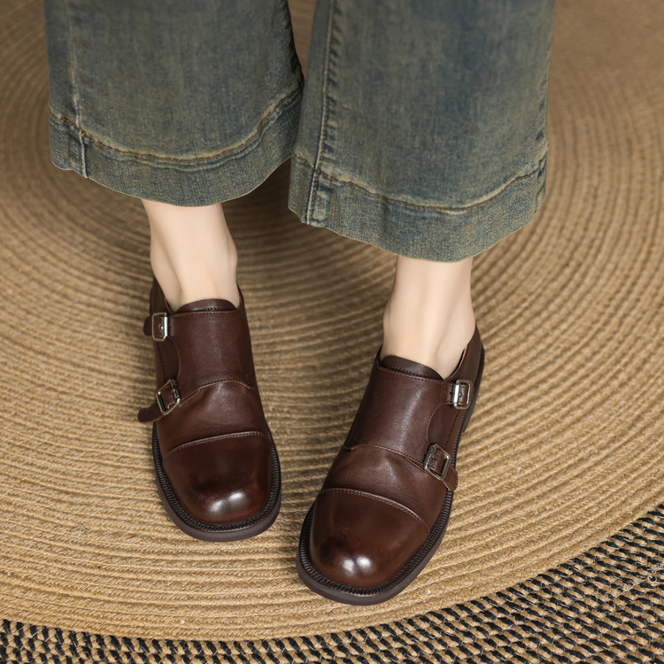 Women's Deep Mouth Flat Shoes in Black or Brown - Style e.html - Image 4