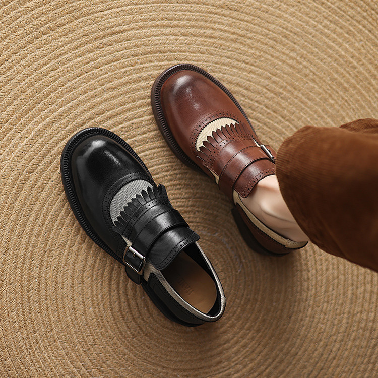 Women's Deep Mouth Flat Shoes in Black or Brown - Style m.html